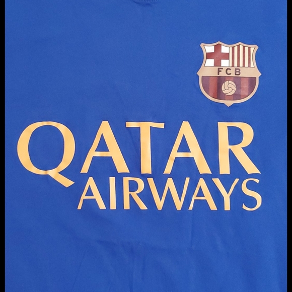 FCB Qatar Airways Pedro #7 short sleeve blue shirt SZ.XXL - Picture 2 of 5